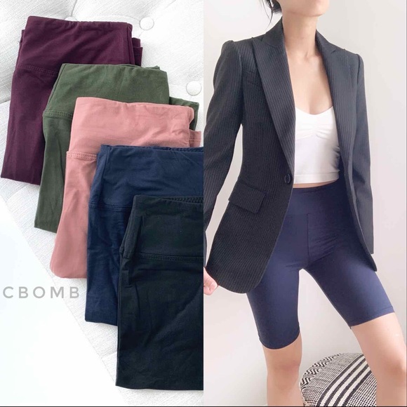 CHICBOMB Pants - HIGH WAISTED ELEVATE BIKE SHORTS - NAVY